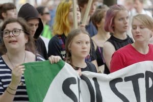 Greta Thunberg at the Global Strike for Future in Stockholm.
